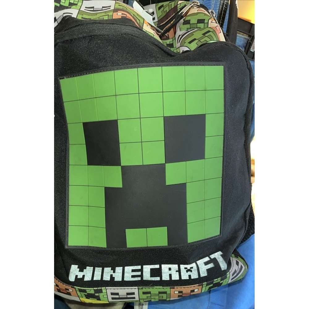 Minecraft Creeper 16"  School Backpack Green & Black E1-461